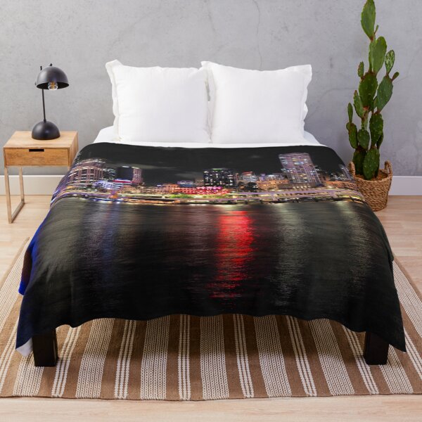 Item preview, Vibrant Brisbane City Australia Skyline at Night designed and sold by pcole123.