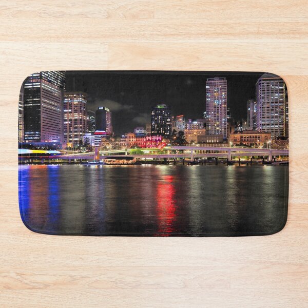 Item preview, Vibrant Brisbane City Australia Skyline at Night designed and sold by pcole123.
