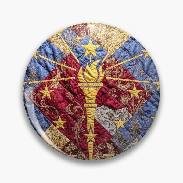 Item preview, Indiana State flag inspired quilt pattern 1 designed and sold by RivehArt.