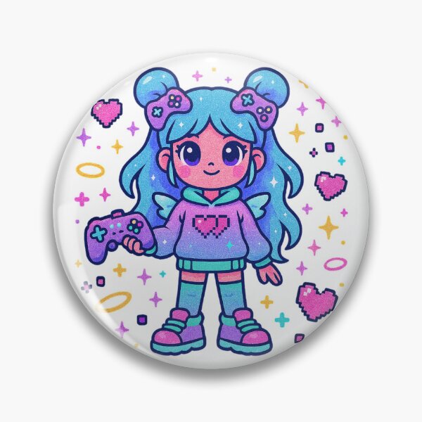 Item preview, ✨Pixel Heart Mage – Kawaii Gamer Girl Doll ✨ designed and sold by Alquimia Lunar.