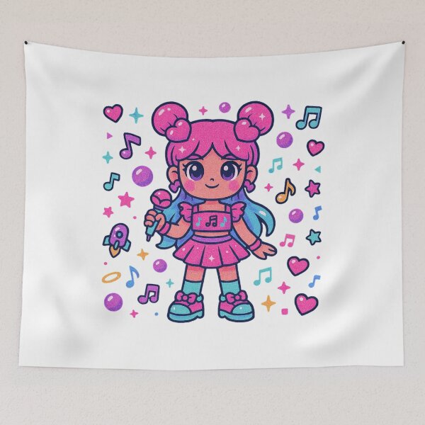 Item preview, ✨Pop Sparkle Diva – Kawaii Bubblegum Idol Doll ✨ designed and sold by Alquimia Lunar.