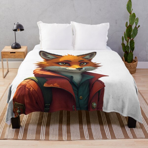 Item preview, elegant fox sporting stylish jacket urban charm eyes designed and sold by ART ATTACK ZONE.
