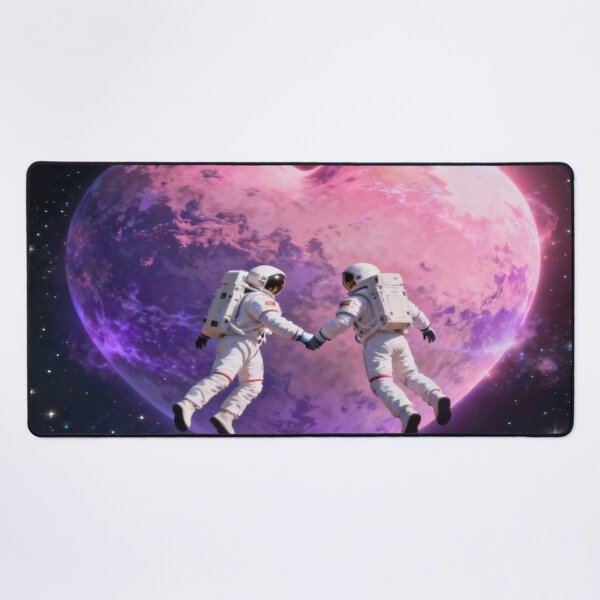 Item preview, Cosmic Love – Astronauts Holding Hands with Heart Planet designed and sold by Cristhian Almanza.