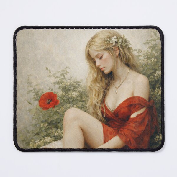 Item preview, Dreamy Blonde Woman in Poppy Garden designed and sold by SangPrints.