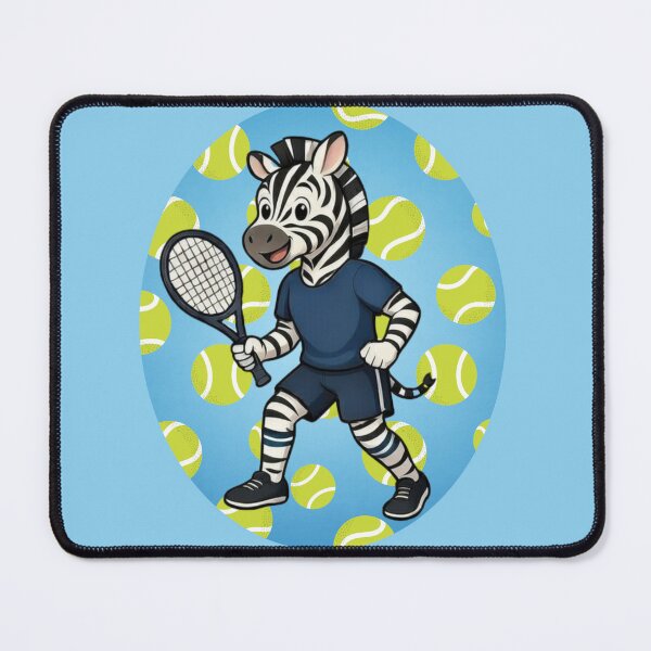 Item preview, Tennis Zebra – Cute Animal Sports Illustration designed and sold by ZebraDazzleDesigns.