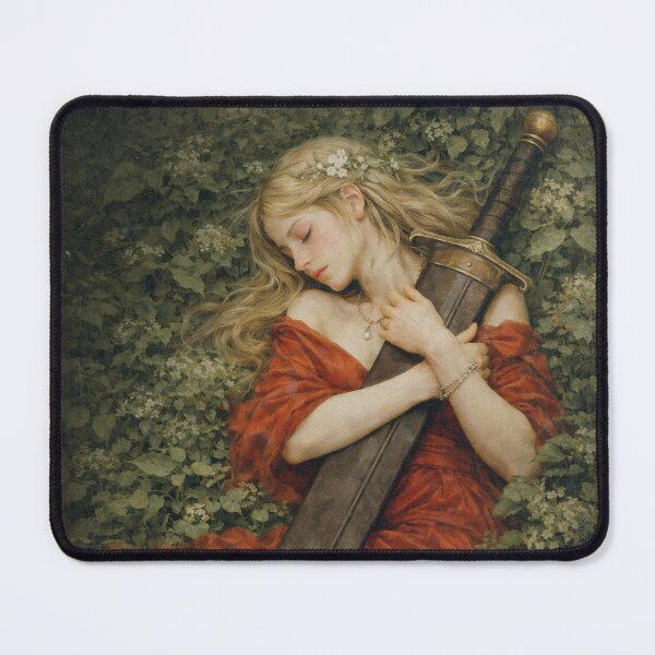 Item preview, Sleeping Warrior Maiden with Enchanted Sword designed and sold by SangPrints.