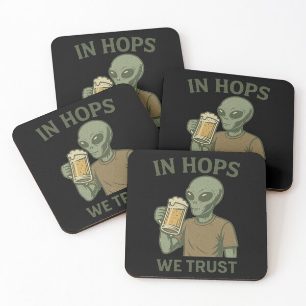 Item preview, Alien with Beer – In Hops We Trust designed and sold by ALL ART .