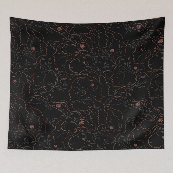 Item preview, Abstract Feminine Faces with Botanical Line Art designed and sold by Lacritsa .