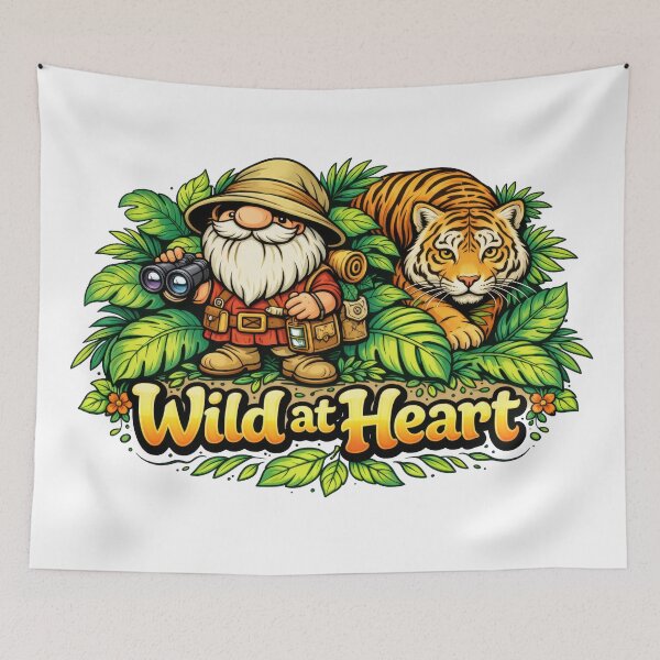 Item preview, Wild at Heart Explorer Gnome and Bengal Tiger Jungle Art designed and sold by Moriarty's Digital Visions.