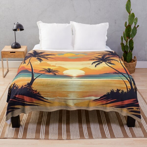 Item preview, Golden Island Sunset Between Swaying Palms designed and sold by CASASIS_MERCH.