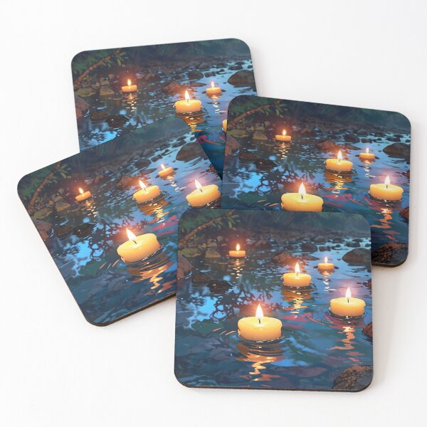 Item preview, Floating Candles in a Stream Peaceful designed and sold by Sachie's Studio.