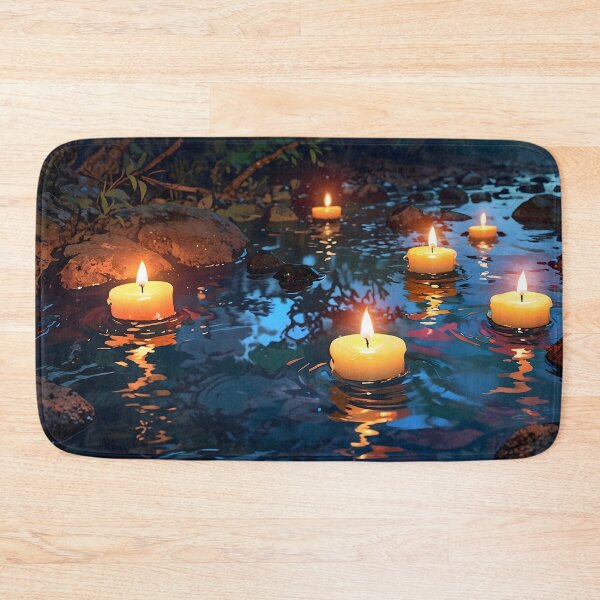 Item preview, Floating Candles in a Stream Peaceful designed and sold by Sachie's Studio.