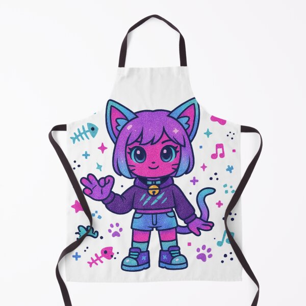 Item preview, ✨ Glitch Kitty Charm – Kawaii Neon Cat Spirit Doll ✨ designed and sold by Alquimia Lunar.