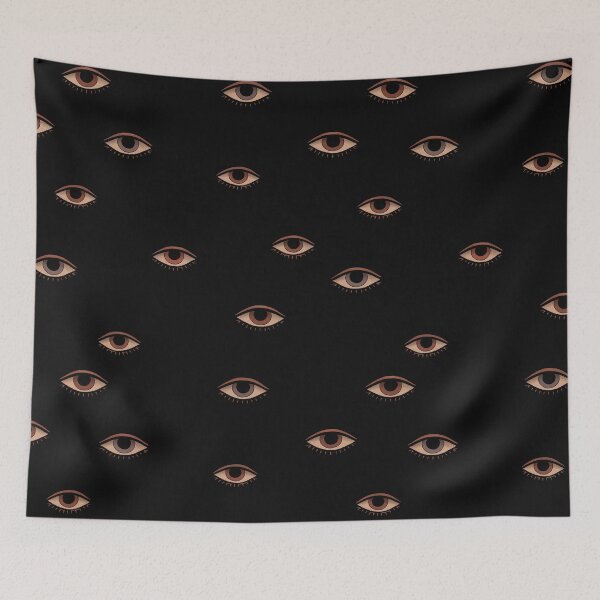 Item preview, Abstract Eyes Pattern on Black Background designed and sold by Lacritsa .