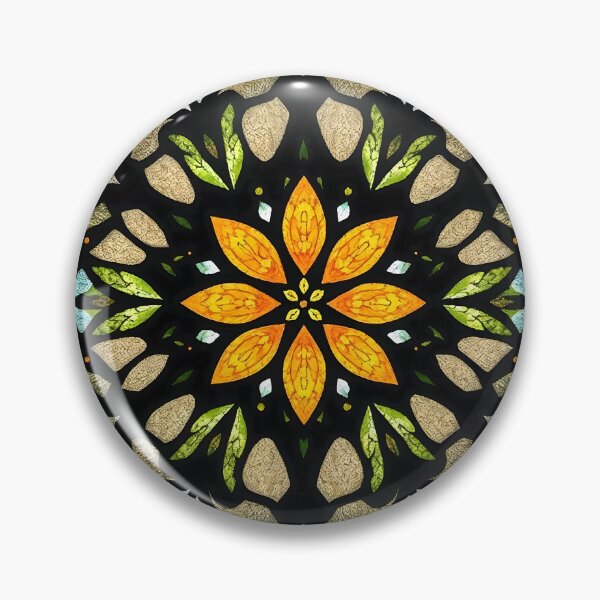 Item preview, Orange Pointsettia Stained Glass designed and sold by Sachie's Studio.