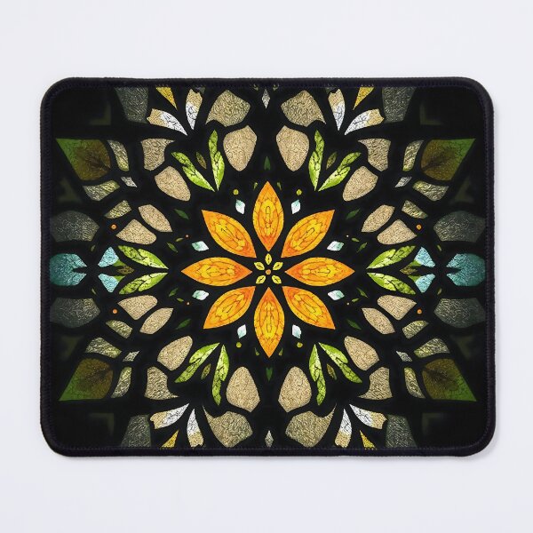 Item preview, Orange Pointsettia Stained Glass designed and sold by Sachie's Studio.