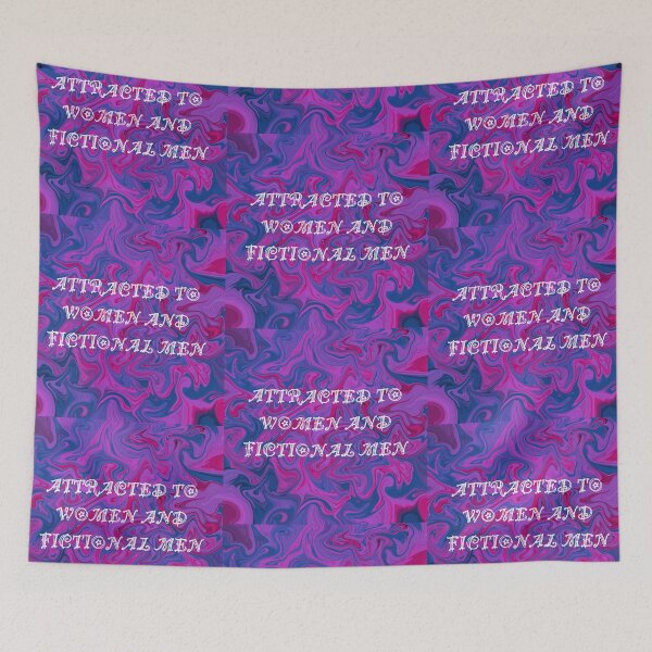 Item preview, Attracted to Women and Fictional Men (Bisexual Pride) designed and sold by artist-wanna-be.