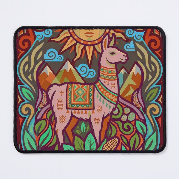 Item preview, Sacred Andean Llama Under Colorful Inca Sun designed and sold by HANANTI.