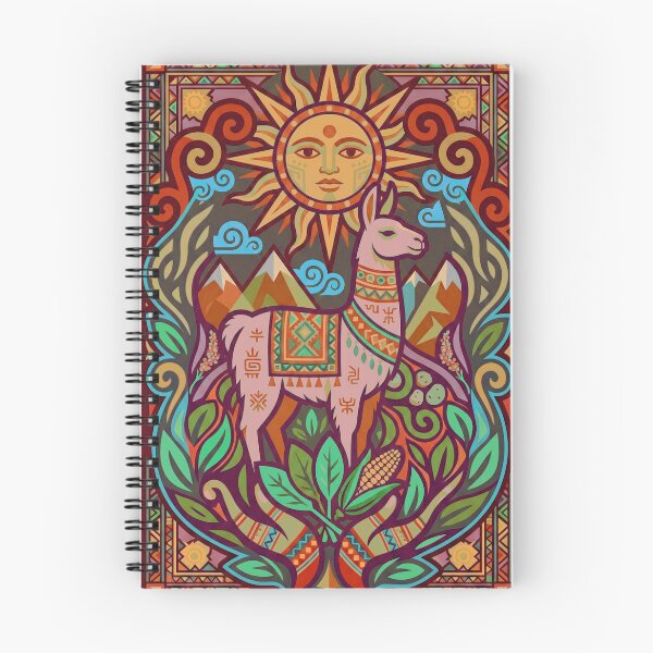 Artikelvorschau, Heiliges Anden-Lama unter der farbenprächtigen Inka-Sonne entworfen und verkauft von HANANTI.