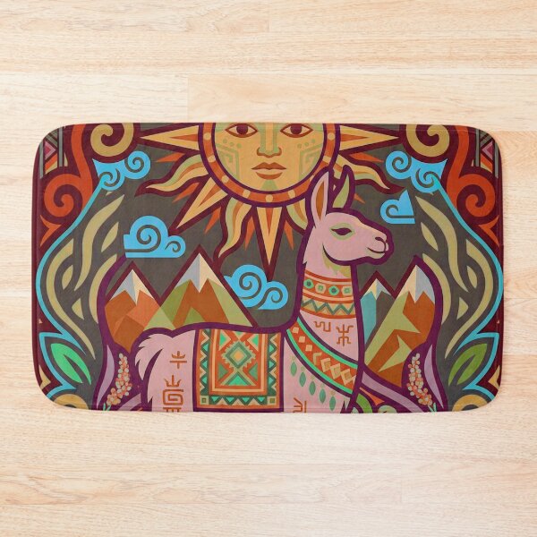 Item preview, Sacred Andean Llama Under Colorful Inca Sun designed and sold by HANANTI.