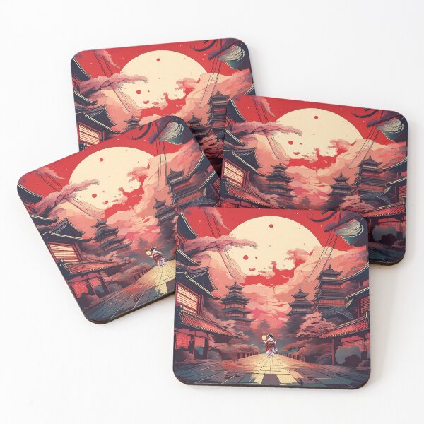 Item preview, Red Sunset of the Ancestral Temple designed and sold by Black Ink Visions.