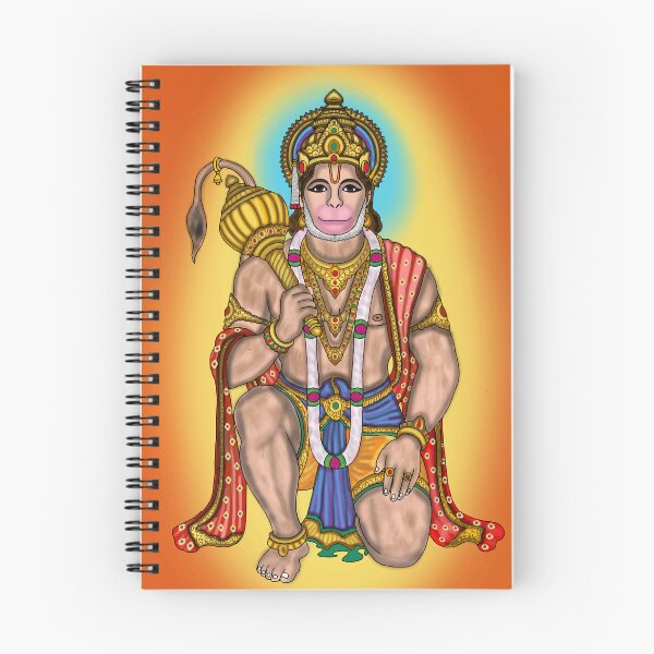 Item preview, Lord Hanuman Devotional Drawing – Powerful Hindu God Art Illustration designed and sold by Harshit_Digital_Arts.