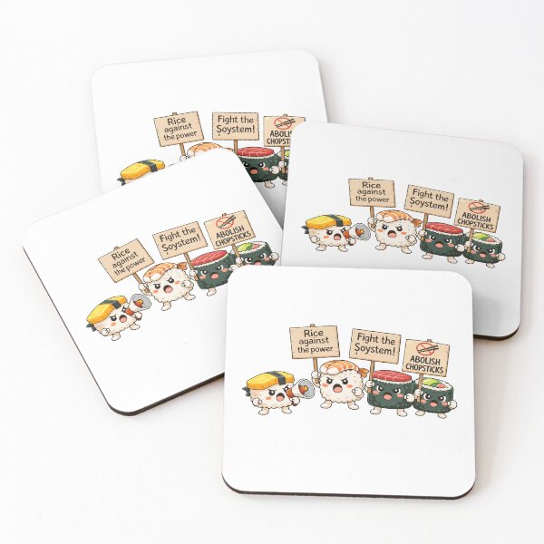 Item preview, Cute Sushi Protest Rice Against The Power designed and sold by NeonTeePrint.