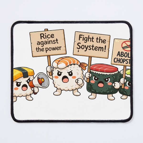 Item preview, Cute Sushi Protest Rice Against The Power designed and sold by NeonTeePrint.