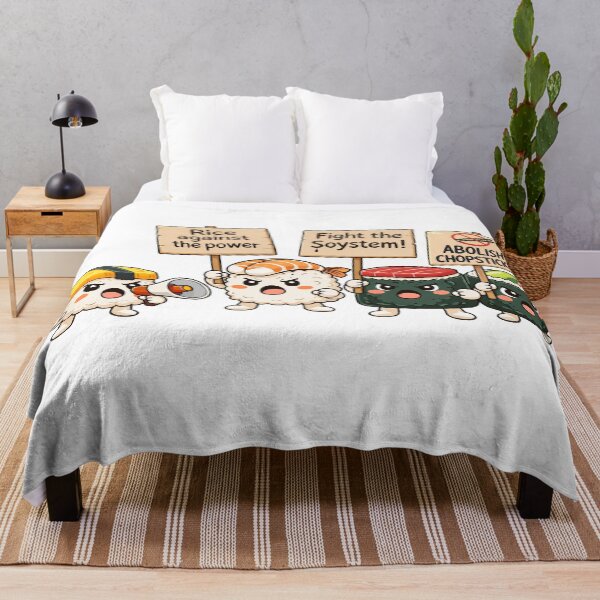 Item preview, Cute Sushi Protest Rice Against The Power designed and sold by NeonTeePrint.