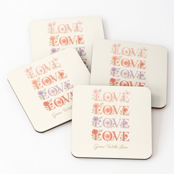 Item preview, Grow With Love Floral Pastel Aesthetic Typography designed and sold by LakLuxe studio .