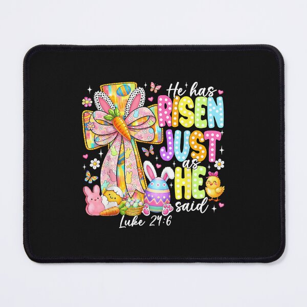 Item preview, He Has Risen As He Said Bunny Cross Easter Jesus Christian designed and sold by Happycapyco.