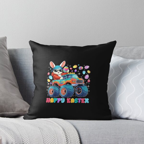Item preview, Funny Bunny Eggs Monster Truck Rabbit Happy Easter Day Retro designed and sold by Happycapyco.