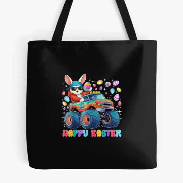 Item preview, Funny Bunny Eggs Monster Truck Rabbit Happy Easter Day Retro designed and sold by Happycapyco.