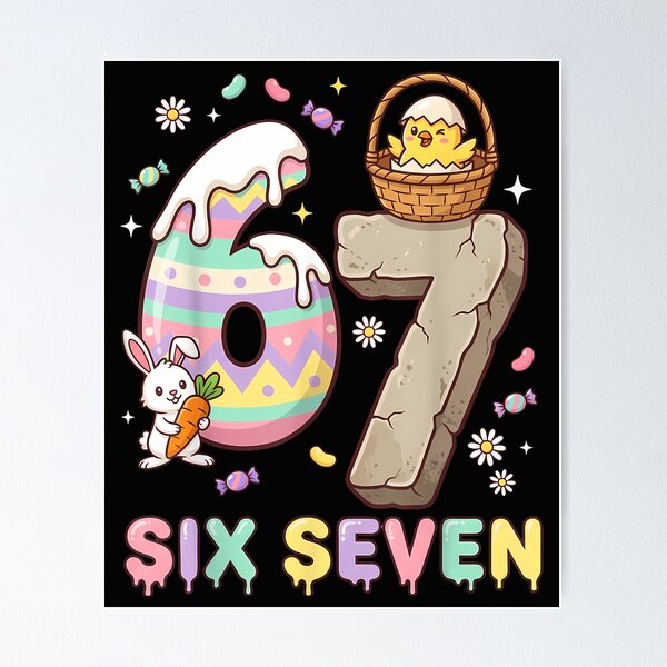 Item preview, 67 Easter Six Seven Bunny Chick Easter Egg Funny 6 7 Meme designed and sold by Cokonatss.