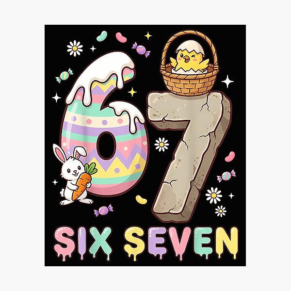 Item preview, 67 Easter Six Seven Bunny Chick Easter Egg Funny 6 7 Meme designed and sold by Cokonatss.
