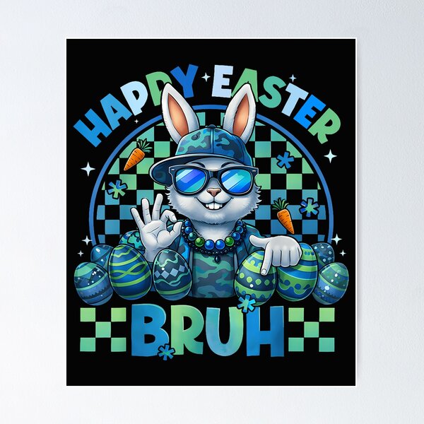 Item preview, Happy Easter Bruh Funny Six Seven Meme Bunny Boy Girl Kid designed and sold by Cokonatss.