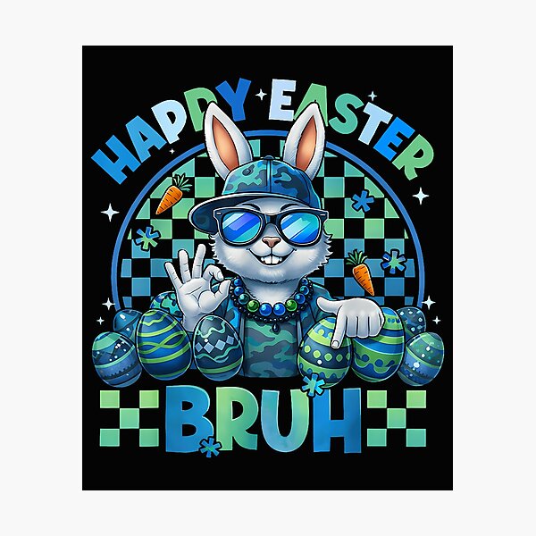 Item preview, Happy Easter Bruh Funny Six Seven Meme Bunny Boy Girl Kid designed and sold by Cokonatss.