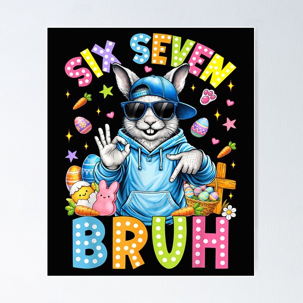 Item preview, 67 Six Seven Bruh Cute Bunny Face Sunglasses Easter Day Boys designed and sold by Cokonatss.