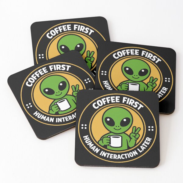 Item preview, COFFEE FIRST HUMAN INTERACTION LATER designed and sold by sarahdoesdesign.