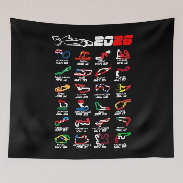 Item preview, Calendar Formula Race Cars 2026 Circuits Colors V2 designed and sold by AugustinMorvan.
