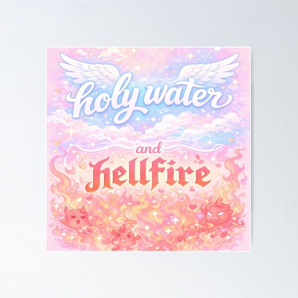 Item preview, Holy Water & Hellfire – Pastel Heaven and Hell Art designed and sold by DeluluDept.