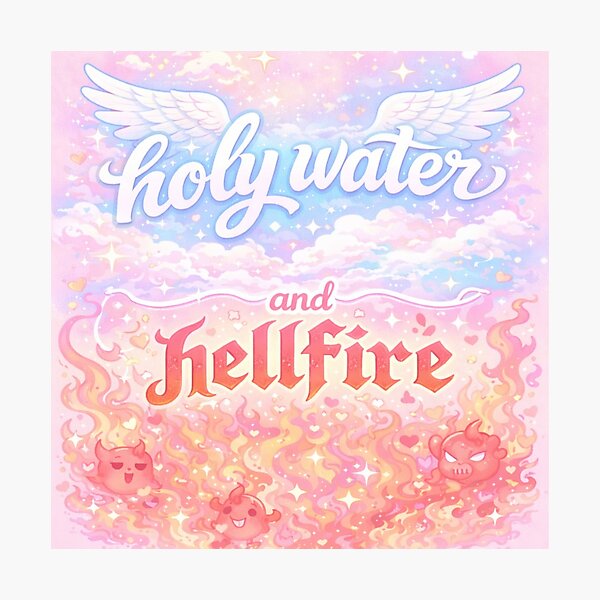 Item preview, Holy Water & Hellfire – Pastel Heaven and Hell Art designed and sold by DeluluDept.