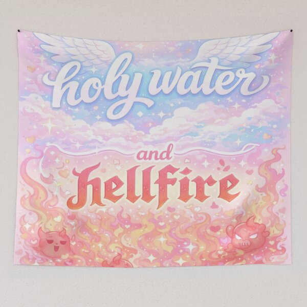 Item preview, Holy Water & Hellfire – Pastel Heaven and Hell Art designed and sold by DeluluDept.