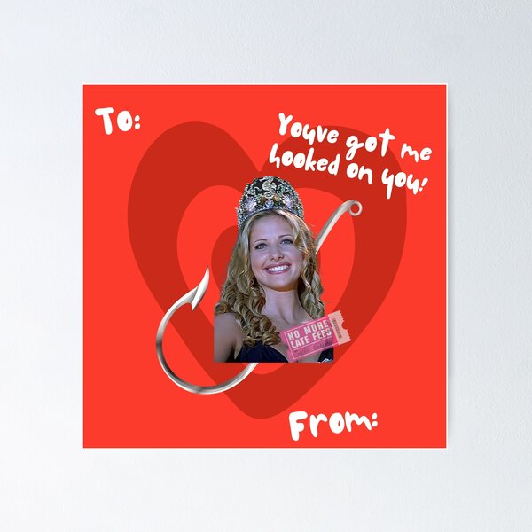Item preview, You’ve Got Me Hooked On You Valentine Card designed and sold by NoMoreLateFees.