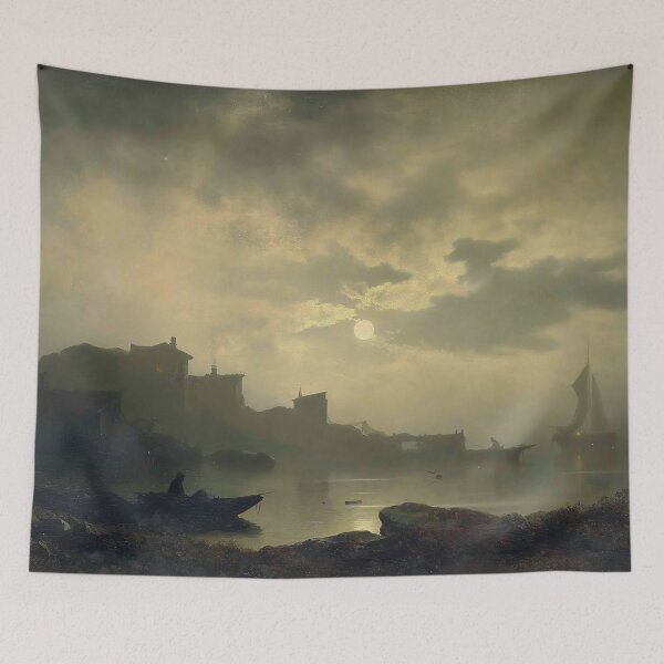 Item preview, Moonlit Bay (1833-1912), by Sophus Jacobsen designed and sold by Gabriel S.