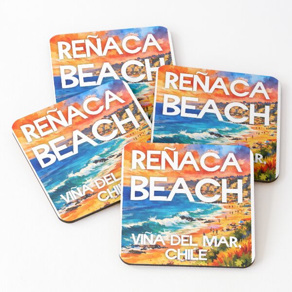 Item preview, Reñaca Beach, Viña del Mar, Chile – Watercolor Beach Poster designed and sold by Sea Gem.