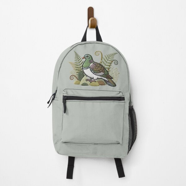 Item preview, Embroidered Kererū with Ferns – Faux Stitch NZ Bird Art designed and sold by MvuuStudio.