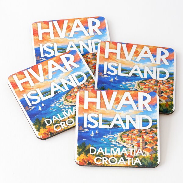 Item preview, Hvar Island, Dalmatia, Croatia – Watercolor Beach Poster designed and sold by Sea Gem.