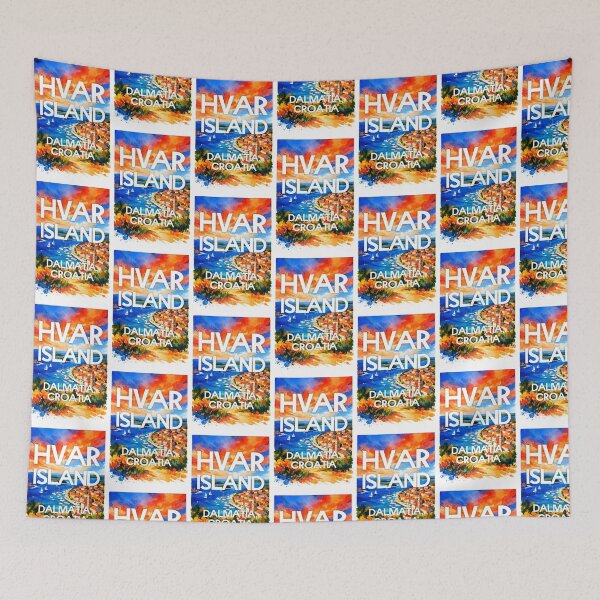 Item preview, Hvar Island, Dalmatia, Croatia – Watercolor Beach Poster designed and sold by Sea Gem.
