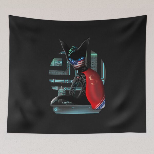 Item preview, Cyberpunk Black Cat Graffiti designed and sold by RaphicSentry.
